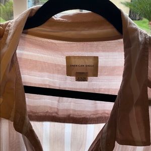 American eagle striped button down long sleeve
